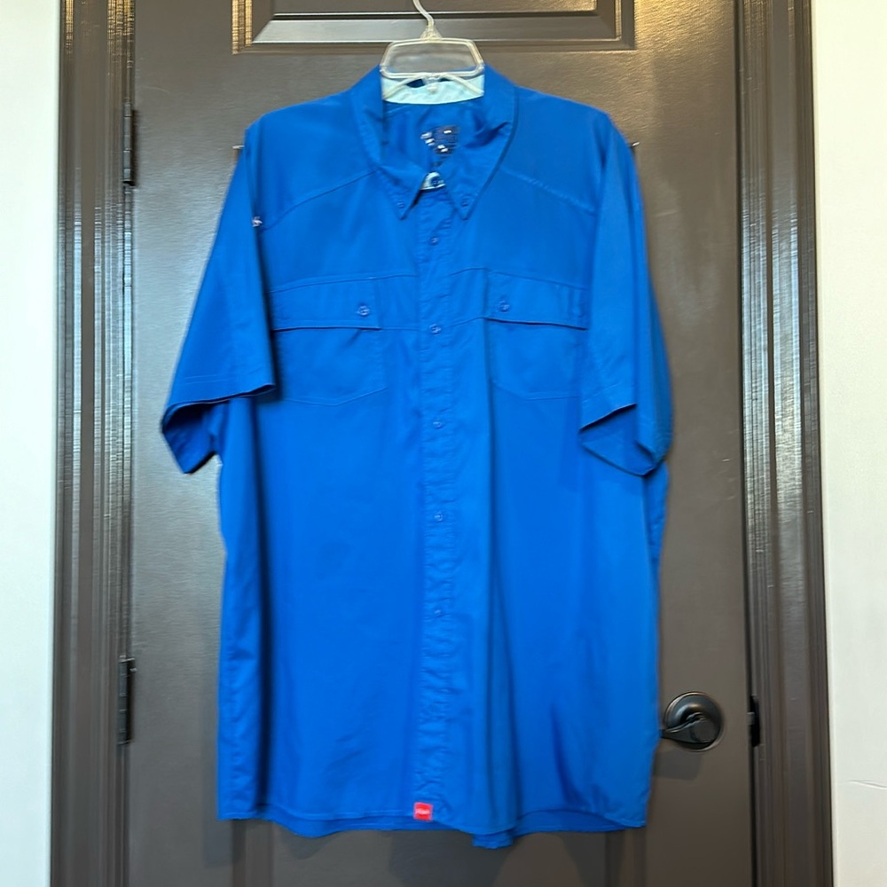 Huk Men's Casual Button Down Shirt - Blue